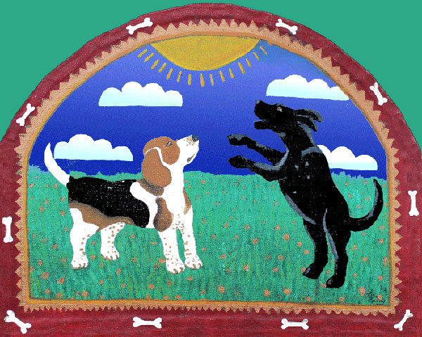 Dogs playing